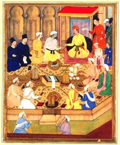 Akbar court miniature painting